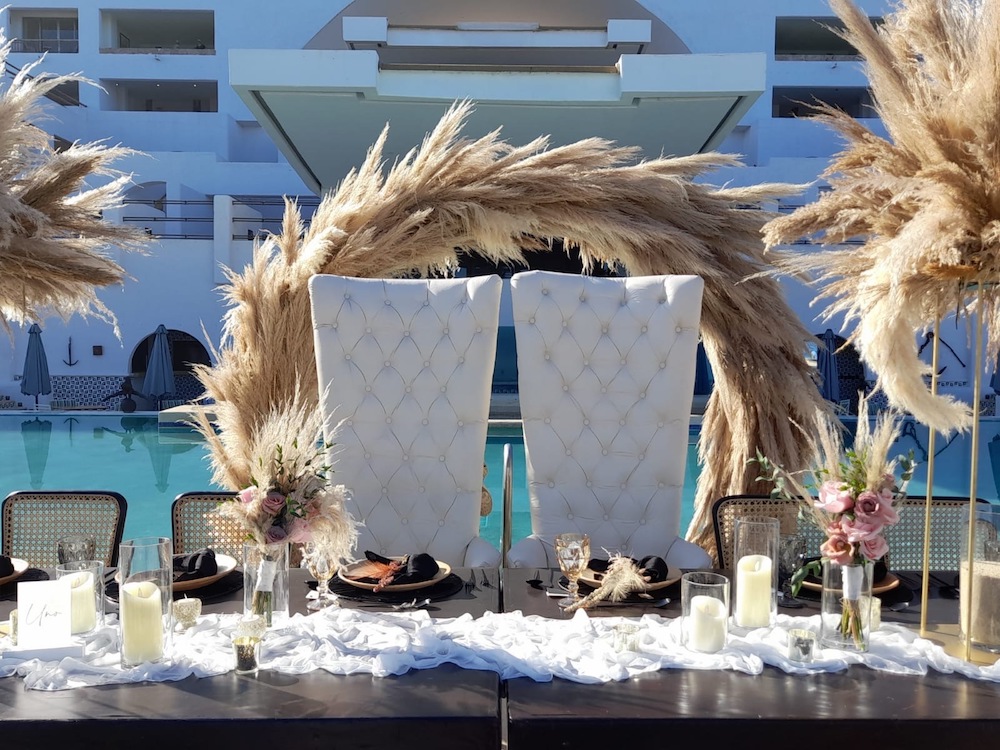Sleek Poolside Wedding with a Boho Touch at Marquis Los Cabos